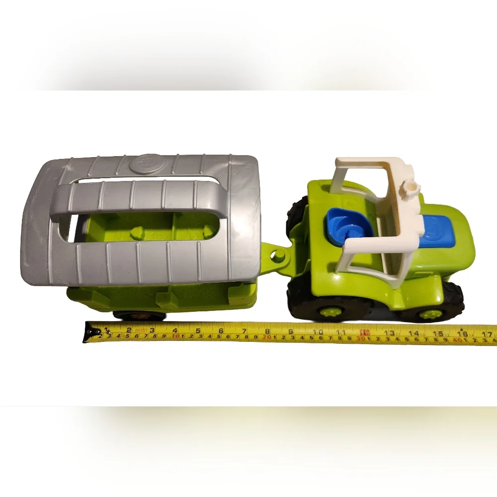 Fisher Price Little People Green Farm Tractor with Trailer Playset Toddler Toy - Picture 5 of 5
